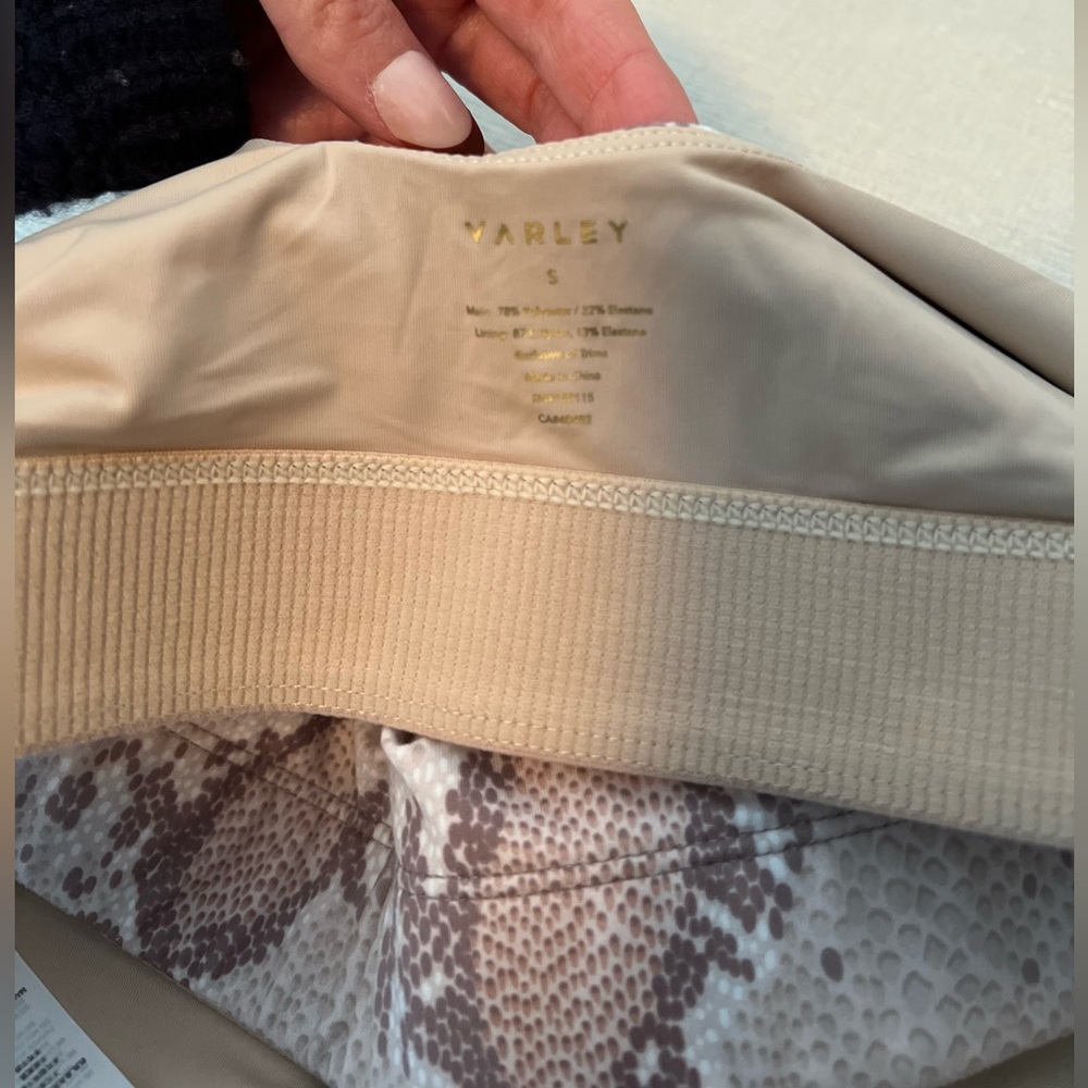 Varley Delta Sports Bra in Champagne Snake - Picture 6 of 7